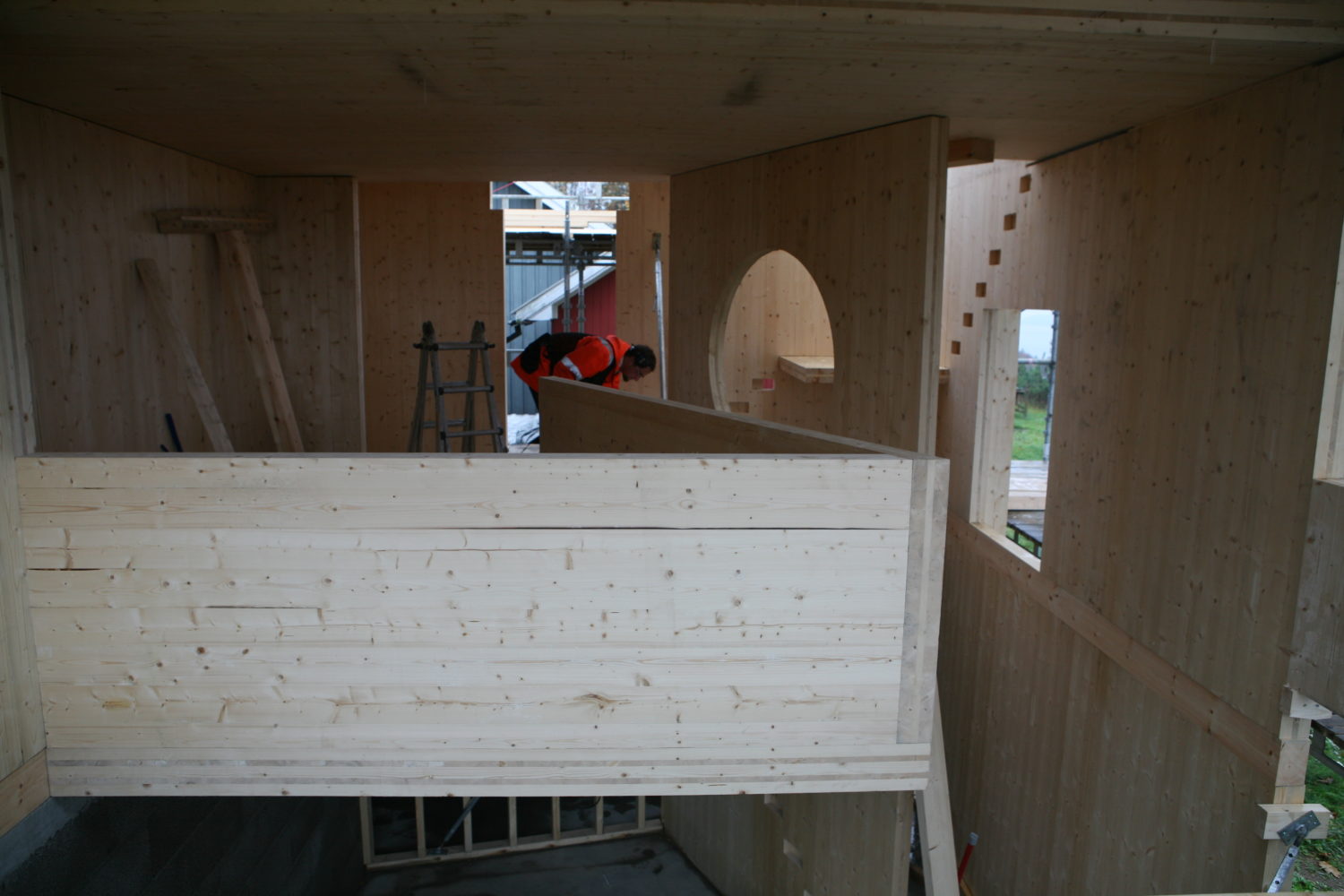 massive timber elements during assembly