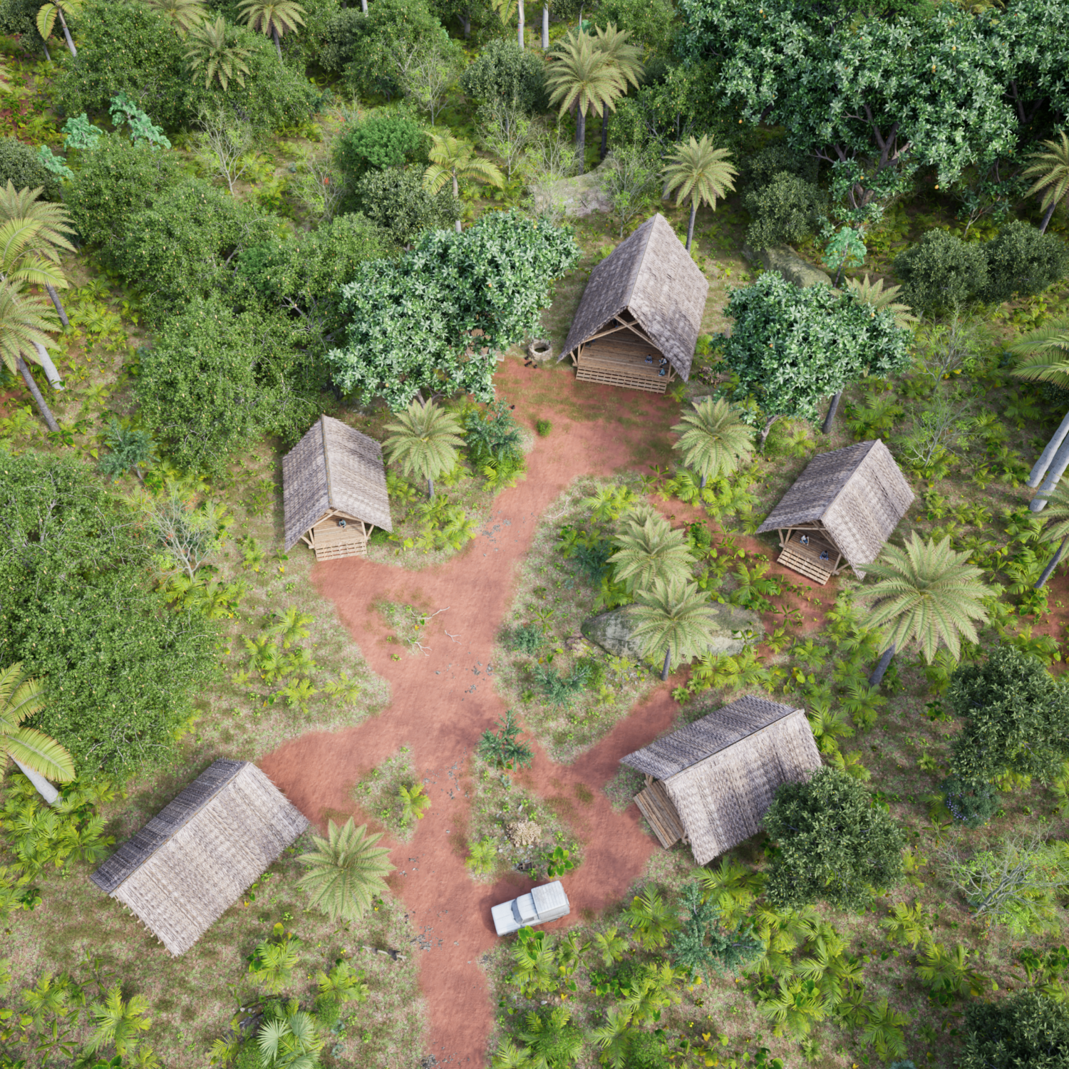 birdseye view of different units in guarani village